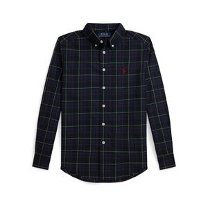 Polo Ralph Lauren Navy Plaid Shirt Boys Size Medium (10/12)
